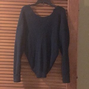 Teal/blue twist back sweater